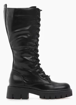 The Fashion Project Μπότες με κορδόνια και φερμουάρ - Μαύρο