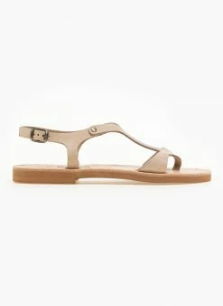 Σανδάλια δερμάτινα Ankle Strap Iris - Ζαχαρί -The Fashion Project Κατάστημα basic dermatina isia pedila 90629 orrl