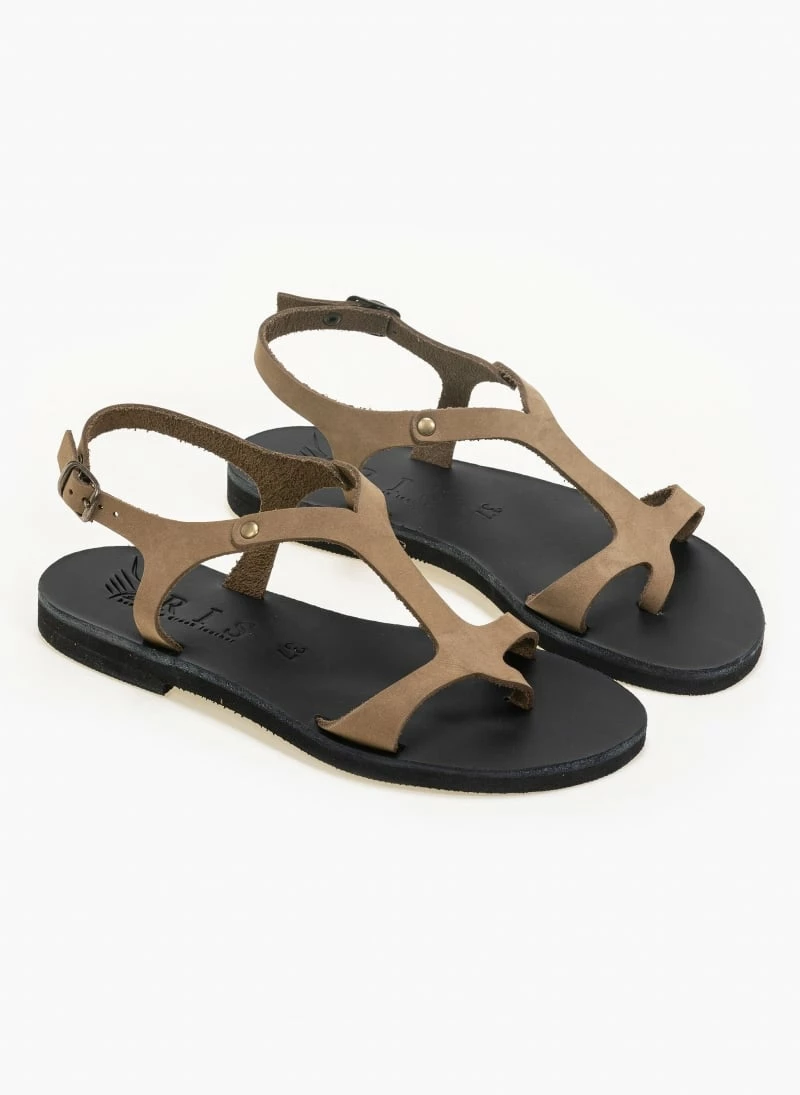 Σανδάλια δερμάτινα ankle strap Iris - Λαδί Σανδάλια δερμάτινα Ankle Strap Iris - Λαδί -The Fashion Project Κατάστημα basic dermatina isia pedila 90630 kyt9