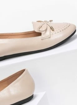 The Fashion Project Μπαλαρίνες Basic με διπλή ραφή - Μπεζ -The Fashion Project Κατάστημα basic mokasinia me dipli rafi 86100 du77