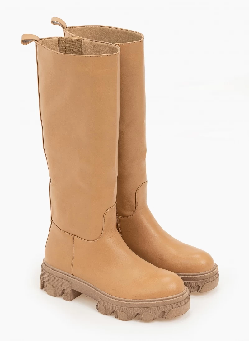Μπότες chunky με φερμουάρ - Κάμελ The Fashion Project Μπότες Chunky με φερμουάρ - Κάμελ -The Fashion Project Κατάστημα casual chunky mpotes 97212 cav9