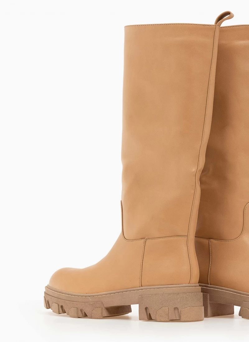 Μπότες chunky με φερμουάρ - Κάμελ The Fashion Project Μπότες Chunky με φερμουάρ - Κάμελ -The Fashion Project Κατάστημα casual chunky mpotes 97212 gr7v