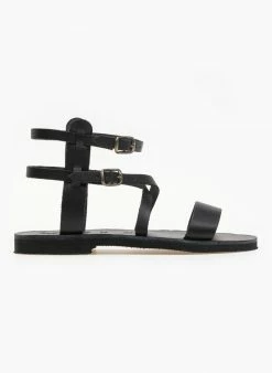 Σανδάλια δερμάτινα με πολλά λουράκια Iris - Μαύρο -The Fashion Project Κατάστημα dermatina gladiator sandalia me diplo desimo 90991 nydw