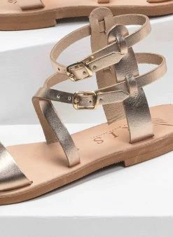 Σανδάλια δερμάτινα με πολλά λουράκια Iris - Mocha -The Fashion Project Κατάστημα dermatina gladiator sandalia me diplo desimo 90993 gh6u