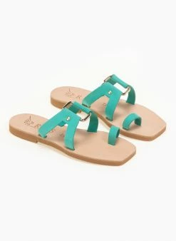 Σανδάλια δερμάτινα με μεταλλική αγκράφα Iris - Μέντα 4 Σανδάλια δερμάτινα με μεταλλική αγκράφα Iris - Μέντα -The Fashion Project Κατάστημα dermatina kare sandalia me metalliki agkrafa 90591 55ep