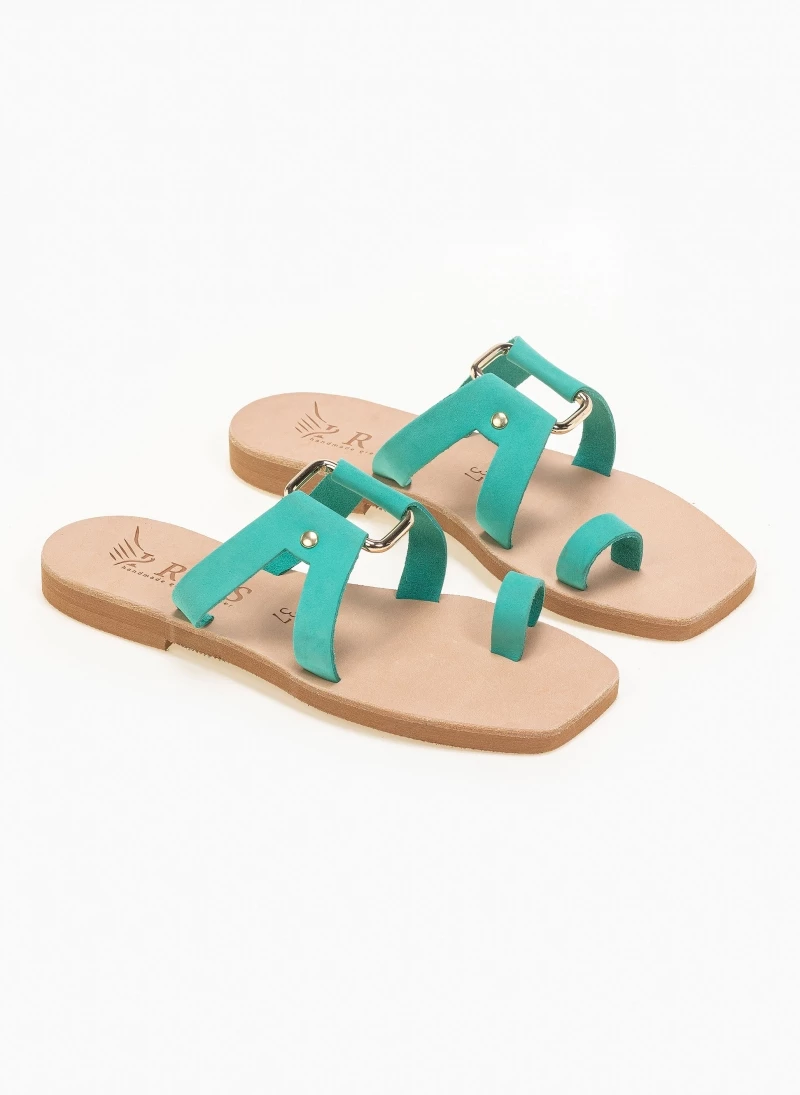 Σανδάλια δερμάτινα με μεταλλική αγκράφα Iris - Μέντα Σανδάλια δερμάτινα με μεταλλική αγκράφα Iris - Μέντα -The Fashion Project Κατάστημα dermatina kare sandalia me metalliki agkrafa 90591 55ep