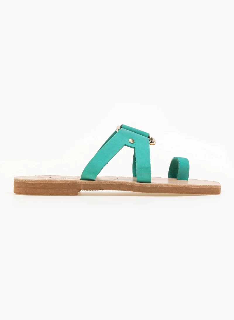 Σανδάλια δερμάτινα με μεταλλική αγκράφα Iris - Μέντα Σανδάλια δερμάτινα με μεταλλική αγκράφα Iris - Μέντα -The Fashion Project Κατάστημα dermatina kare sandalia me metalliki agkrafa 90591 zouu