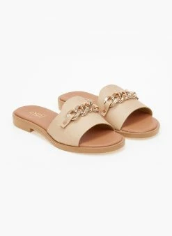 Σανδάλια δερμάτινα με αλυσίδα Estil - Μπεζ 5 Σανδάλια δερμάτινα με αλυσίδα Estil - Μπεζ -The Fashion Project Κατάστημα dermatina sandalia estil me alusida 100801 obz2