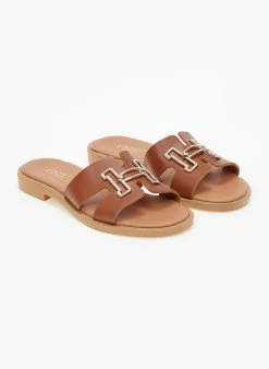 Σανδάλια δερμάτινα με αγκράφα Estil - Ταμπά 5 Σανδάλια δερμάτινα με αγκράφα Estil - Ταμπά -The Fashion Project Κατάστημα dermatina sandalia estil me anoigmata 100785 ca5x