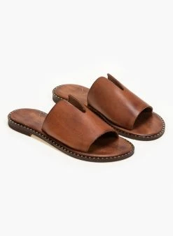 Σανδάλια δερμάτινα με άνοιγμα στη φάσα Iris - Καφέ -The Fashion Project Κατάστημα dermatina sandalia me anoigma sti fasa 90999 6yk2