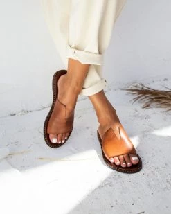 Σανδάλια δερμάτινα με άνοιγμα στη φάσα Iris - Καφέ -The Fashion Project Κατάστημα dermatina sandalia me anoigma sti fasa 90999 yir8