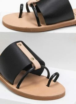 Σανδάλια δερμάτινα με διχρωμία Iris - Μαύρο/Μπεζ 4 Σανδάλια δερμάτινα με διχρωμία Iris - Μαύρο/Μπεζ -The Fashion Project Κατάστημα dermatina sandalia me dixrwmia 90651 ippe