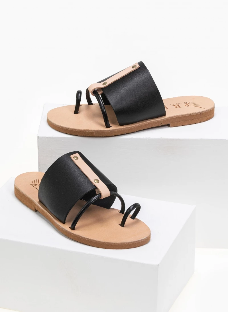 Σανδάλια δερμάτινα με διχρωμία Iris - Μαύρο/Μπεζ Σανδάλια δερμάτινα με διχρωμία Iris - Μαύρο/Μπεζ -The Fashion Project Κατάστημα dermatina sandalia me dixrwmia 90651 vw7o