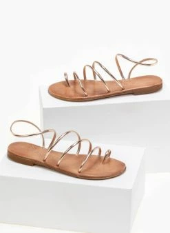 Σανδάλια δερμάτινα με λεπτά λουράκια Iris - Χαλκός 3 Σανδάλια δερμάτινα με λεπτά λουράκια Iris - Χαλκός -The Fashion Project Κατάστημα dermatina sandalia me lepta lourakia 90600 udtb