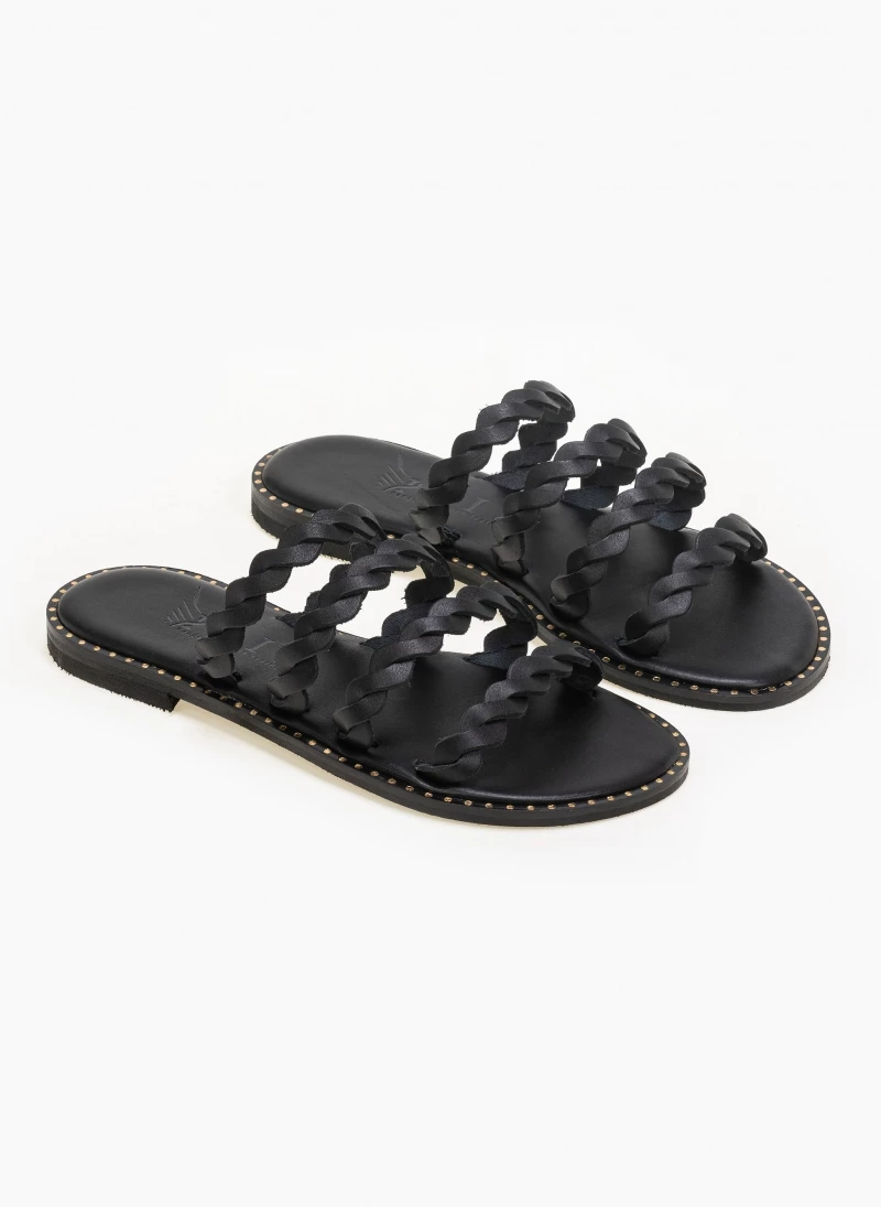 Σανδάλια δερμάτινα με λουράκια Iris - Μαύρο Σανδάλια δερμάτινα με λουράκια Iris - Μαύρο -The Fashion Project Κατάστημα dermatina sandalia me lourakia 90645 u9bd