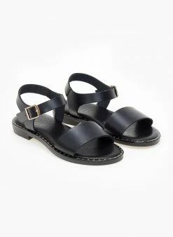 Σανδάλια δερμάτινα με φάσα Tfp - Μαύρο -The Fashion Project Κατάστημα dermatina tfp isia pedila me fasa 101251 x8uj
