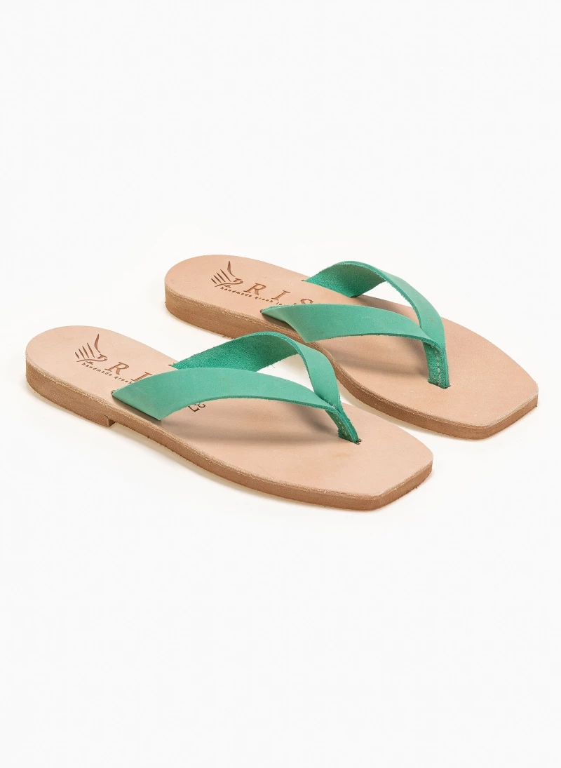 Σανδάλια δερμάτινα με διχάλα Iris - Μέντα Σανδάλια δερμάτινα με διχάλα Iris - Μέντα -The Fashion Project Κατάστημα dermatines kare sagionares 90936 n6dc