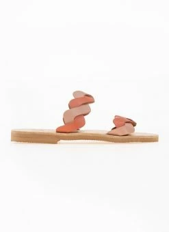 Σανδάλια δερμάτινα με Wavy φάσες Iris - Κοραλί -The Fashion Project Κατάστημα dixrwma dermatina sandalia me wavy fases 77345 j1kj