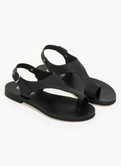 Σανδάλια δερμάτινα Ankle Strap Estil - Μαύρο -The Fashion Project Κατάστημα estil dermatina isia pedila 91386 eswm