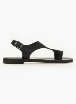 Σανδάλια δερμάτινα Ankle Strap Estil - Μαύρο -The Fashion Project Κατάστημα estil dermatina isia pedila 91386 lm6m