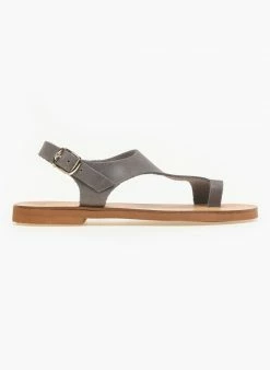 Σανδάλια δερμάτινα Ankle Strap Estil - Γκρι -The Fashion Project Κατάστημα estil dermatina isia pedila 91390 k155