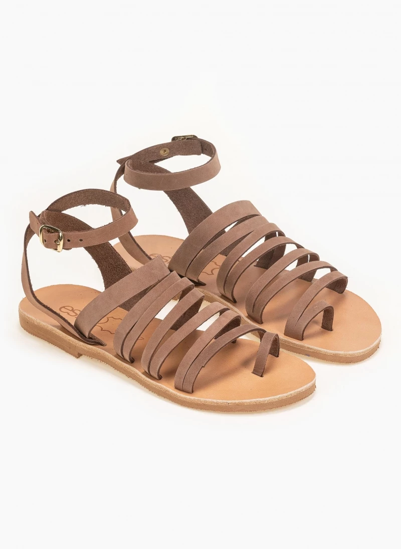 Σανδάλια δερμάτινα με λεπτά λουράκια estil - Πούρο Σανδάλια δερμάτινα με λεπτά λουράκια Estil - Πούρο -The Fashion Project Κατάστημα estil dermatina isia pedila me lepta lourakia 92584 g8lr