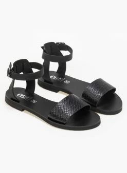 Σανδάλια δερμάτινα με Pattern Tfp - Μαύρο -The Fashion Project Κατάστημα estil dermatina isia pedila me pattern fidi 91273 vom1