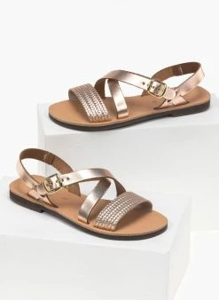 Σανδάλια δερμάτινα Crossover Estil - Χαλκός