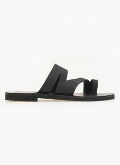 Σανδάλια δερμάτινα με άνοιγμα στο πλάι Estil - Μαύρο -The Fashion Project Κατάστημα estil dermatina sandalia me anoigma sto plai 91434 kjh0