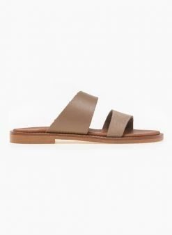 Σανδάλια δερμάτινα με ασύμμετρες φάσες Estil - Μπεζ -The Fashion Project Κατάστημα estil dermatina sandalia me asummetres fases 91879 gfxd