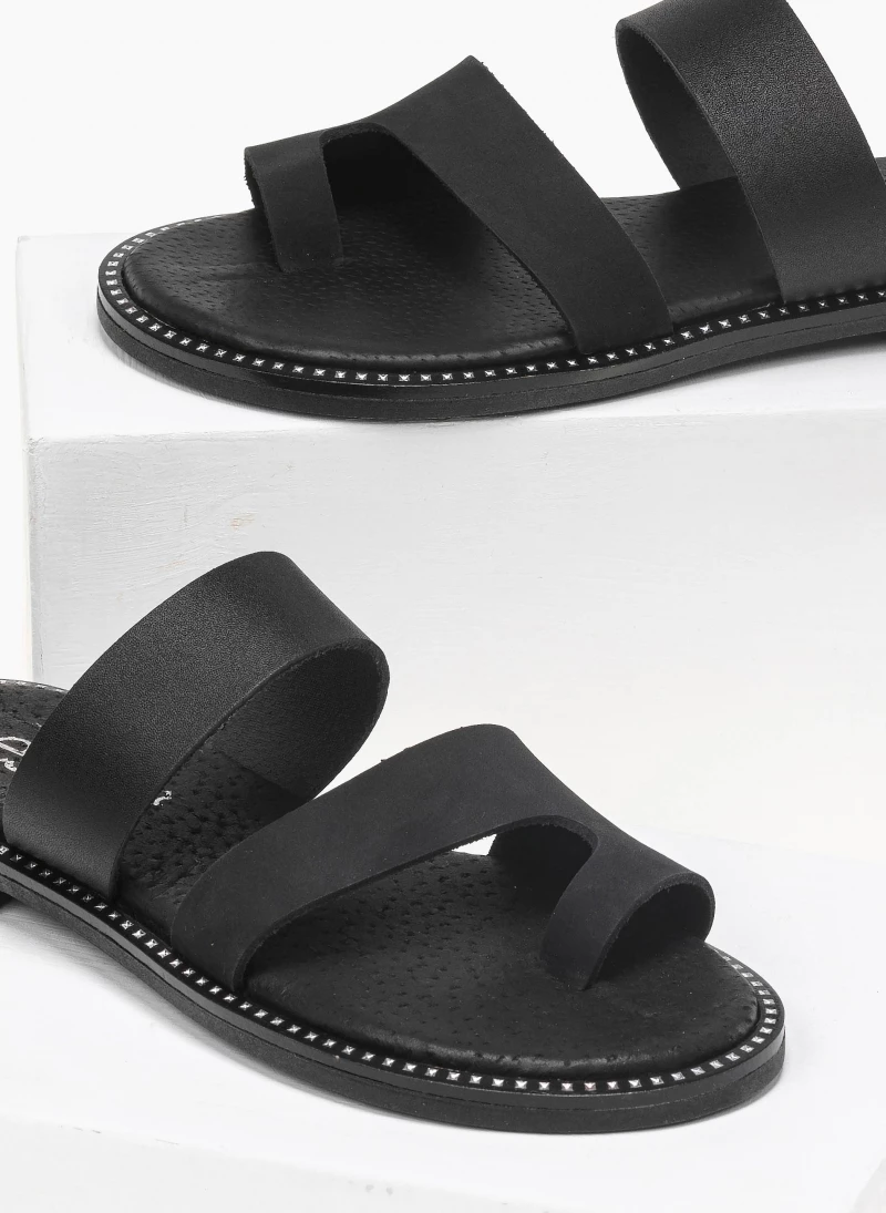 Σανδάλια δερμάτινα με δυο φάσες estil - Μαύρο Σανδάλια δερμάτινα με δυο φάσες Estil - Μαύρο -The Fashion Project Κατάστημα estil dermatina sandalia me duo fases 91888 g5vk