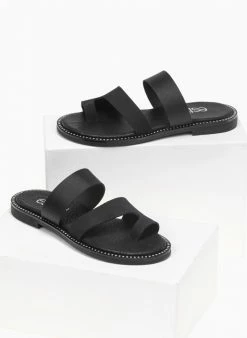 Σανδάλια δερμάτινα με δυο φάσες Estil - Μαύρο 5 Σανδάλια δερμάτινα με δυο φάσες Estil - Μαύρο -The Fashion Project Κατάστημα estil dermatina sandalia me duo fases 91888 kwll