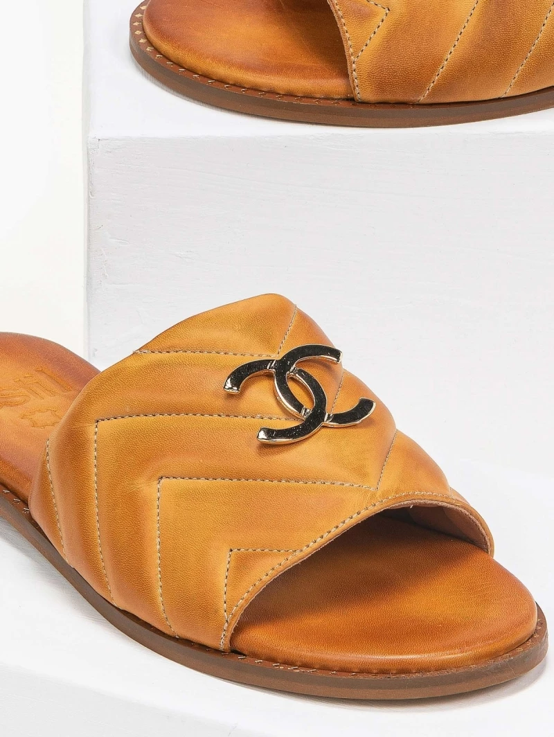 Σανδάλια δερμάτινα με καπιτονέ φάσα estil - Μουσταρδί Σανδάλια δερμάτινα με καπιτονέ φάσα Estil - Μουσταρδί -The Fashion Project Κατάστημα estil dermatina sandalia me kapitone fasa 92562 uvb8