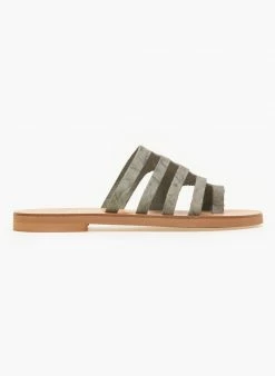 Σανδάλια δερμάτινα με λουράκια Estil - Λαδί 5 Σανδάλια δερμάτινα με λουράκια Estil - Λαδί -The Fashion Project Κατάστημα estil dermatina sandalia me lepta lourakia 91227 pl48