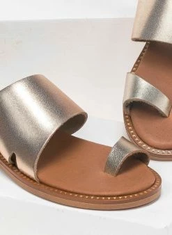 The Fashion Project Σανδάλια Estil δερμάτινα με λοξή φάσα - Χαλκός -The Fashion Project Κατάστημα estil dermatina sandalia me loksi fasa 91886 vffl