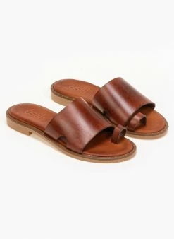 Σανδάλια δερμάτινα με μικρά ανοίγματα Estil - Ταμπά -The Fashion Project Κατάστημα estil dermatina sandalia me mikra anoigmata 91182 1v6l