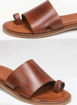 Σανδάλια δερμάτινα με μικρά ανοίγματα Estil - Ταμπά