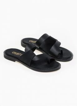 Δερμάτινα σανδάλια με Nubuck λεπτομέρεια Estil - Μαύρο 4 Δερμάτινα σανδάλια με Nubuck λεπτομέρεια Estil - Μαύρο -The Fashion Project Κατάστημα estil dermatina sandalia me nubuck leptomereia 92076 kxrn