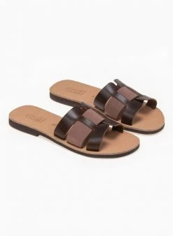 Σανδάλια δερμάτινα με περαστή φάσα Estil - Καφέ 4 Σανδάλια δερμάτινα με περαστή φάσα Estil - Καφέ -The Fashion Project Κατάστημα estil dermatina sandalia me perasti fasa 91752 jpof