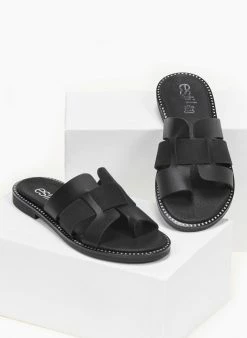 Σανδάλια δερμάτινα με περαστή φάσα Estil - Μαύρο 3 Σανδάλια δερμάτινα με περαστή φάσα Estil - Μαύρο -The Fashion Project Κατάστημα estil dermatina sandalia me perasti fasa kai anoig 92338 8fb4