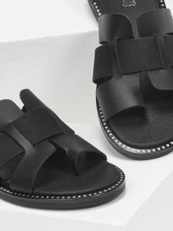 Σανδάλια δερμάτινα με περαστή φάσα Estil - Μαύρο 5 Σανδάλια δερμάτινα με περαστή φάσα Estil - Μαύρο -The Fashion Project Κατάστημα estil dermatina sandalia me perasti fasa kai anoig 92338 pxar