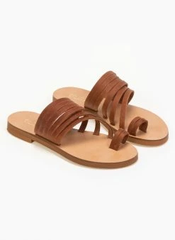 Σανδάλια δερμάτινα με πολλά λουράκια Estil - Ταμπά