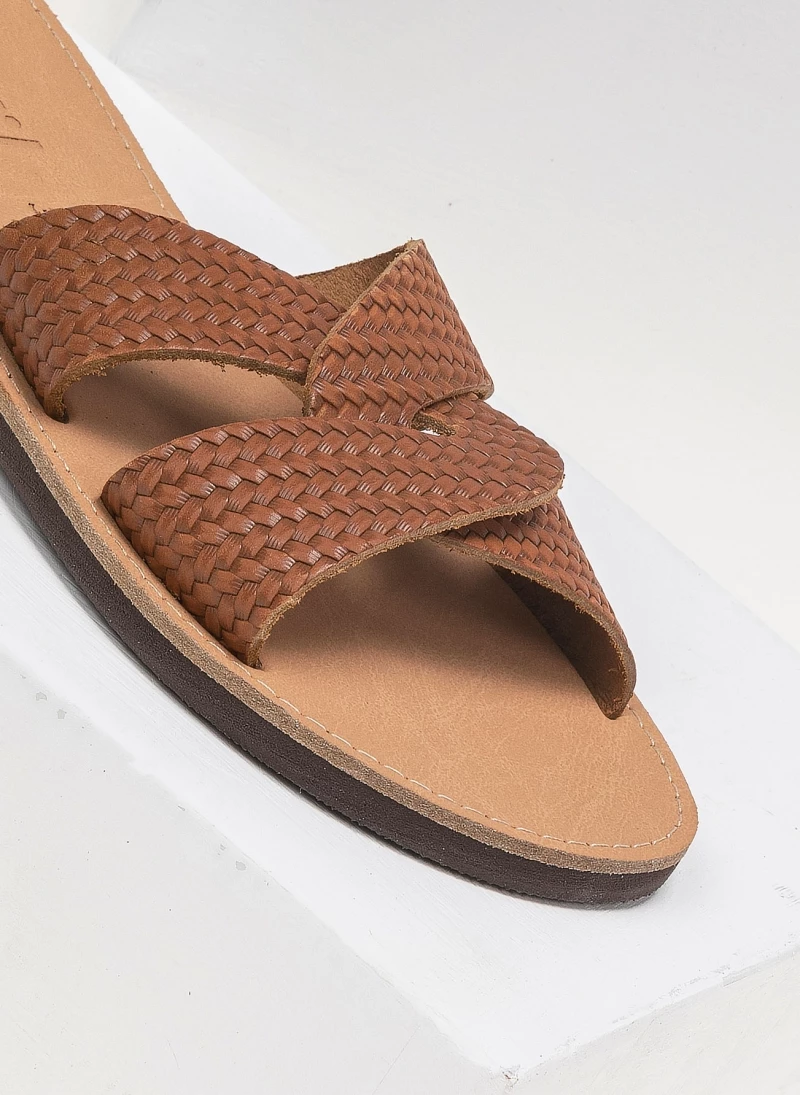 Σανδάλια δερμάτινα με σχέδιο ψάθα estil - Ταμπά Σανδάλια δερμάτινα με σχέδιο ψάθα Estil - Ταμπά -The Fashion Project Κατάστημα estil dermatina sandalia me sxedio psatha 91778 lo7e