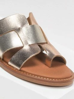 Σανδάλια δερμάτινα σε μεταλλικές αποχρώσεις Estil - Χαλκός -The Fashion Project Κατάστημα estil dermatina sandalia se metallikes apoxrwseis 92345 5duv