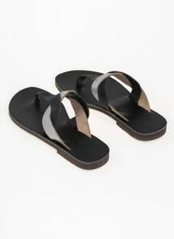Σανδάλια δερμάτινα με διχρωμία Estil - Μαύρο -The Fashion Project Κατάστημα estil dixrwmes dermatines sagionares 77226 huj9