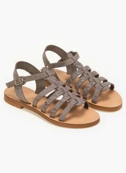 Estil Σανδάλια δερμάτινα Gladiator - Τάουπε