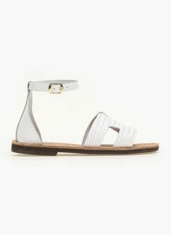 Σανδάλια Ankle Strap με ανάγλυφο σχέδιο Estil - Λευκό -The Fashion Project Κατάστημα estil isia pedila me mpareta 92461 4lgv