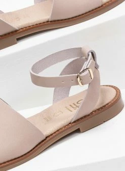 The Fashion Project Σανδάλια δερμάτινα Ankle Strap - Nude -The Fashion Project Κατάστημα flat dermatina pedila me fardia fasa 90902 dfgb