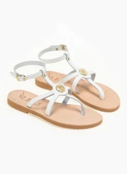 Σανδάλια δερμάτινα με μπαρέτα Iris - Λευκό 4 Σανδάλια δερμάτινα με μπαρέτα Iris - Λευκό -The Fashion Project Κατάστημα flat dermatina pedila me mpareta 90606 mnmj