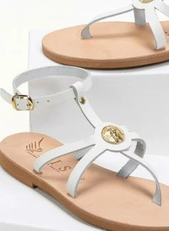 Σανδάλια δερμάτινα με μπαρέτα Iris - Λευκό 8 Σανδάλια δερμάτινα με μπαρέτα Iris - Λευκό -The Fashion Project Κατάστημα flat dermatina pedila me mpareta 90606 nkj6